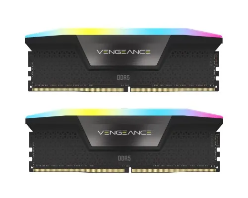 Модуль памяти для компьютера DDR5 64GB (2x32GB) 5600 MHz Vengeance RGB Black Corsair (CMH64GX5M2B5600C40)