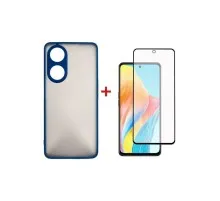 Чохол до мобільного телефона Dengos Kit for OPPO A98 5G case + glass (Blue) (DG-KM-39)