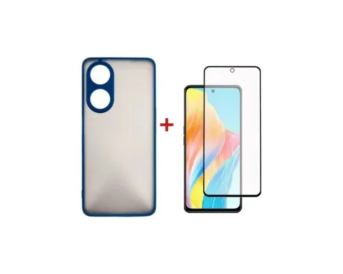 Чохол до мобільного телефона Dengos Kit for OPPO A98 5G case + glass (Blue) (DG-KM-39)