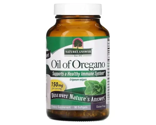 Травы Nature's Answer Масло орегано, 150 мг, Oil of Oregano, 90 гелевых капсул (NTA-16308)