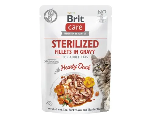 Влажный корм для кошек Brit Care Sterilized Fillets in Gravy Hearty Duck (8595602565283)