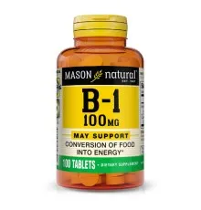 Вітамін Mason Natural Вітамін B1 100 мг, Vitamin B1, 100 таблеток (MAV05651)