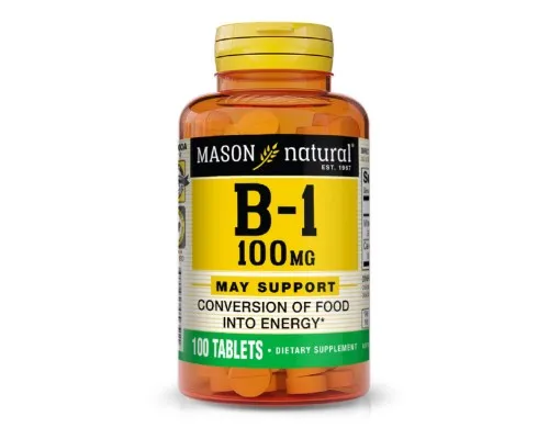 Витамин Mason Natural Витамин B1 100 мг, Vitamin B1, 100 таблеток (MAV05651)