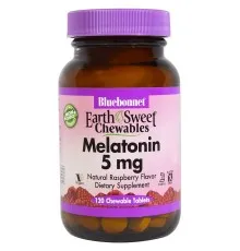 Амінокислота Bluebonnet Nutrition Мелатонін 5 мг, Смак Малини, Earth Sweet Chewables, 120 жув. (BLB-00997)