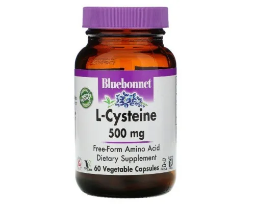 Амінокислота Bluebonnet Nutrition L-Цистеин 500 мг, L-Cystein, 60 вегетаріанських капсул (BLB0038)