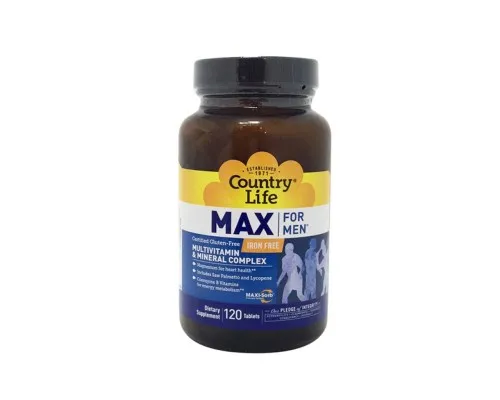 Вітамінно-мінеральний комплекс Country Life Мультивітаміни та Мінерали для Чоловіків, Max for Men, 120 т (CLF-08136)