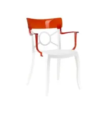 Кухонный стул PAPATYA opera-k, сиденье белое, верх прозрачно-красный (2338)