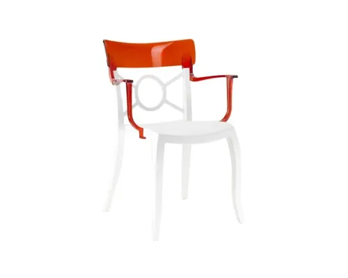 Кухонний стілець PAPATYA opera-k, сидіння біле, верх прозоро-червоний (2338)