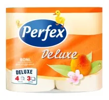 Туалетная бумага Perfex Deluxe Персик 3 слоя 4 рулона (8600101745101)
