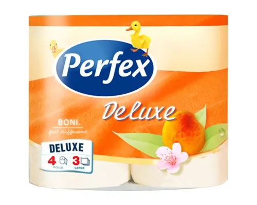 Туалетний папір Perfex Deluxe Персик 3 шари 4 рулони (8600101745101)