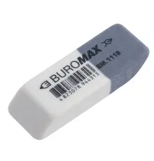 Ластик Buromax двойная с абразивной частью S, 41x14x8 мм, синт.каучук, бело-серая (BM.1118)