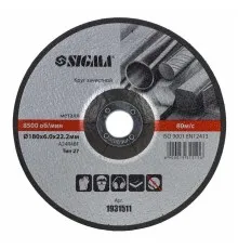 Круг зачистний Sigma по металу 180×6.0×22.2мм, 8500 об/хв (1931511)