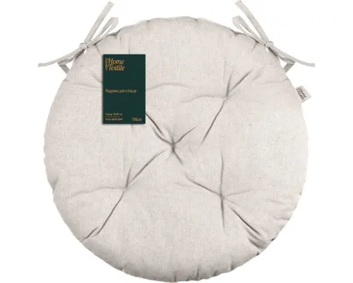 Подушка на стілець Ardesto Oliver, кругла 40 см, 100% бавовна, нап-ч: 50% холоф, 50% пп, сірий світлий (ART03OL)