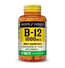 Витамин Mason Natural Витамин B12 1000 мкг, Vitamin B12, 60 таблеток (MAV06935)