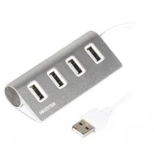 Концентратор Maxxter USB 2.0 Type-A 4 ports silver (HU2A-4P-01)