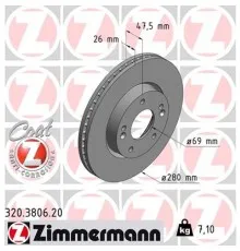 Гальмівний диск ZIMMERMANN 320.3806.20