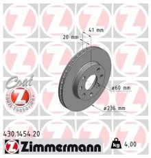 Гальмівний диск ZIMMERMANN 430.1454.20