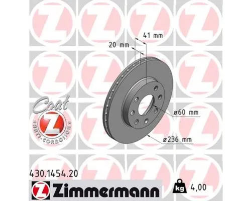 Гальмівний диск ZIMMERMANN 430.1454.20