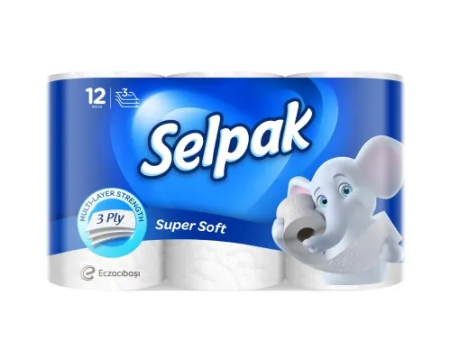 Туалетная бумага Selpak 3 слоя 12 рулонов (8690530204508)