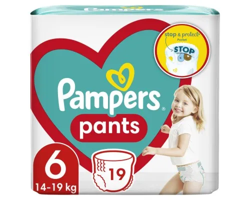 Підгузки Pampers трусики Pants Giant Розмір 6 (14-19 кг) 19 шт (8006540067802)