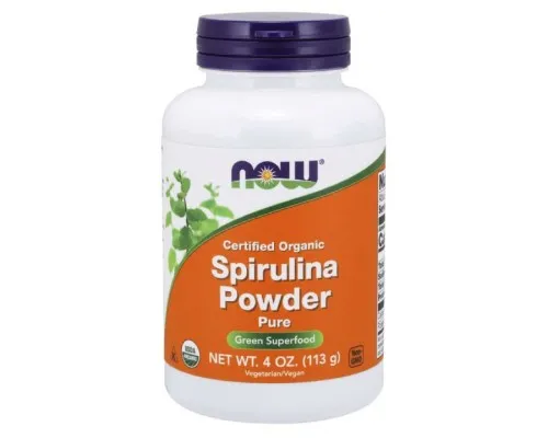 Трави Now Foods Органічна Спирулина, Порошок, Organic Spirulina, 113 гр (NF2690)