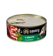 Консервы для собак Savory Dog Gourmand 4 вида мяса 100 г (4820232630372)