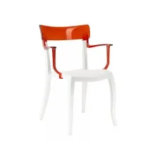 Кухонний стілець PAPATYA ГЕРА-К (Hera-k) біле 01, верх прозоро-червоний 29 (2348)