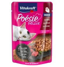 Вологий корм для кішок Vitakraft Poésie Délice pouch серця в соусі 85 г (4008239352897)