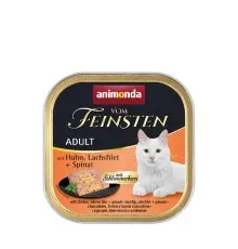 Паштет для котів Animonda Vom Feinsten Adult with Chicken, Salmon filet + Spinach 100 г (4017721832601)