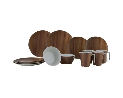 Набор туристической посуды Gimex Tableware Nature 16 Pieces 4 Person Wood (6913100)