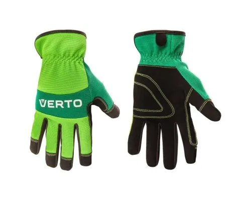 Захисні рукавички Verto синтетична шкіра, р.9, зелений (97H121)