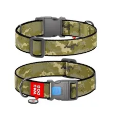 Нашийник для тварин WAUDOG Nylon з QR паспортом "Мілітарі" пластиковий фастекс XXL (284-4026)