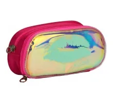 Пенал Cool For School 2 відділення неоновий з помпоном Блакитний (CF6618-blue)