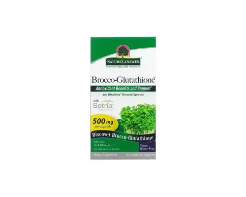 Травы Nature's Answer Брокко-глутатион, 500 мг, Brocco-Glutathione, 60 вегетарианских ка (NTA-16030)