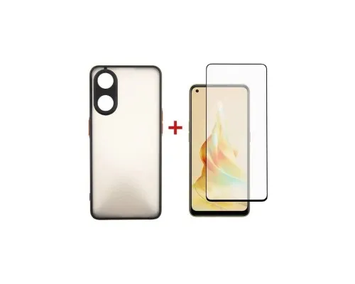 Чохол до мобільного телефона Dengos Kit for OPPO Reno 8T case + glass (Black) (DG-KM-33)