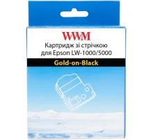 Стрічка для принтера етикеток WWM для Epson LW-1000/5000 36mm х 8m Gold-on-Black (WWM-SC36KZ)