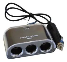 Зарядний пристрій Atcom ES-09 (HUB 3*DC12 + 1*USB, 2.1A) (13151)