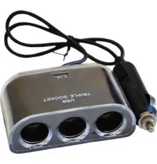 Зарядний пристрій Atcom ES-09 (HUB 3*DC12 + 1*USB, 2.1A) (13151)