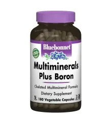 Мінерали Bluebonnet Nutrition Мультімінерали + Бор з Залізом, 180 гелевих капсул (BLB-00212)
