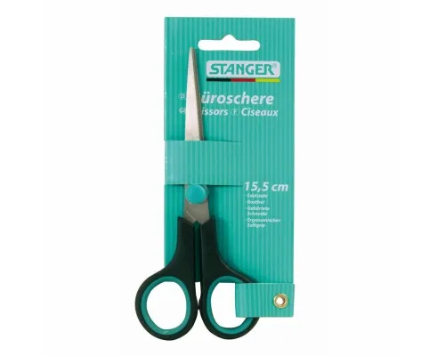 Ножиці Stanger 155мм, чорні з зеленим (340102)