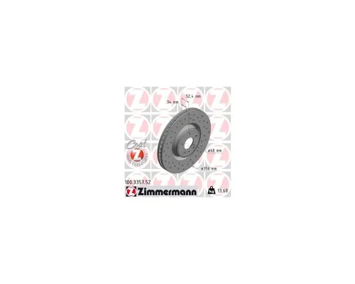 Тормозной диск ZIMMERMANN 100.3357.52