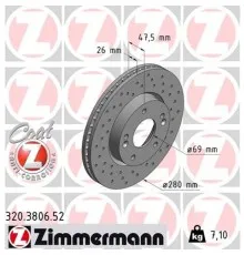 Гальмівний диск ZIMMERMANN 320.3806.52