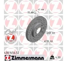 Гальмівний диск ZIMMERMANN 430.1454.52