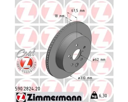 Тормозной диск ZIMMERMANN 590.2824.20