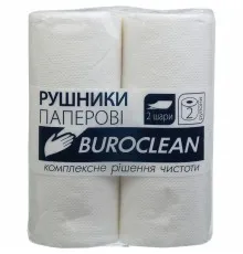 Бумажные полотенца Buroclean белые 2 слоя 2 рулона (4823078910592)