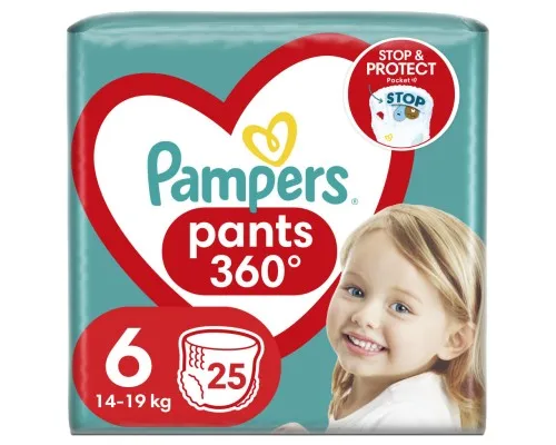 Підгузки Pampers трусики Pants Giant Розмір 6 (14-19 кг) 25 шт (8006540069745)