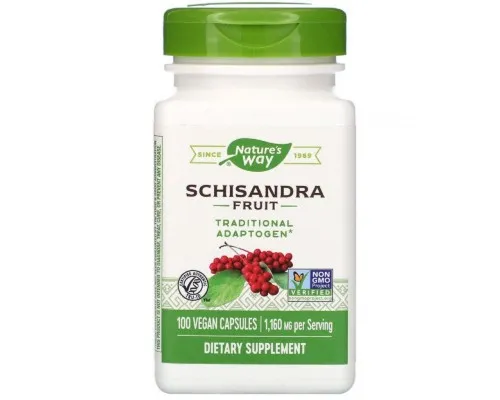 Трави Natures Way Лимонник, 580 мг, Schisandra Fruit, 100 веганських капсул (NWY16800)