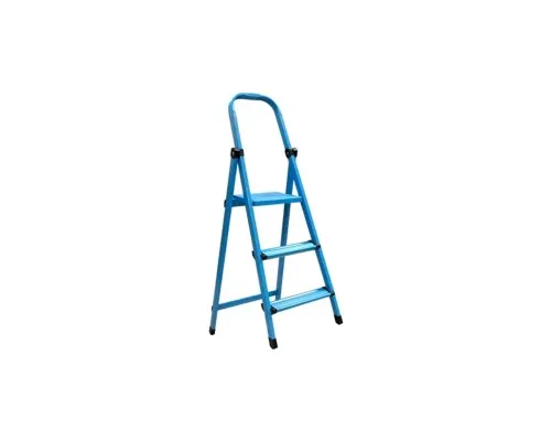 Лестница Works стремянка металлическая - 403 (3 ст., синяя) (63270)