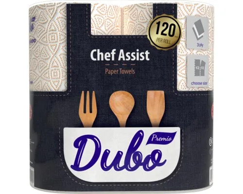 Бумажные полотенца Диво Premio Chef Assist 3 слоя 120 отрывов 2 рулона (4820003837573)