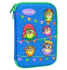 Пенал Cool For School з тисненням 1 відділення Блакитний (QT-5669-Blue)